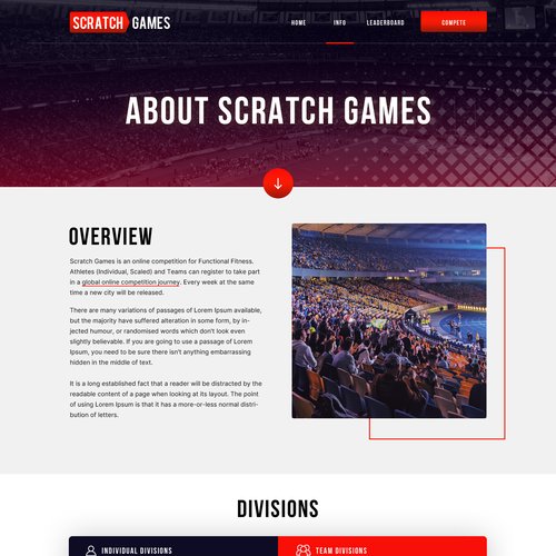 Functional Fitness Online Competition Website | Scratch Games Design by Obizzy