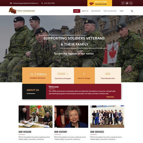 PPCLI Foundation website Design réalisé par WebFlux Solution