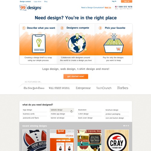 99designs Homepage Redesign Contest Ontwerp door Simone Freelance