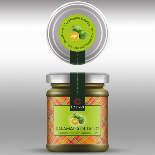 Label for exclusive fruit spreads made of tropical fruit Design by sarapaheylo