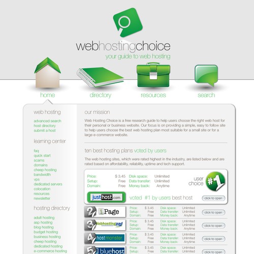 Redesign WebHostingChoice.com Design by Graphic Propaganda