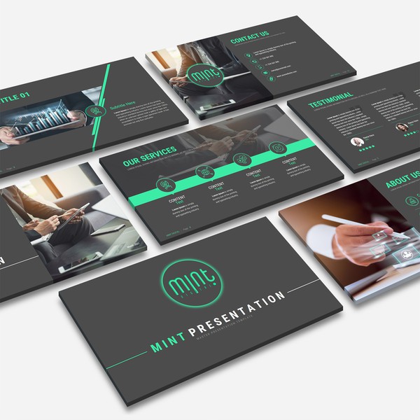 Design by Luvinda titled "digital business consulting powerpoint presentation design "