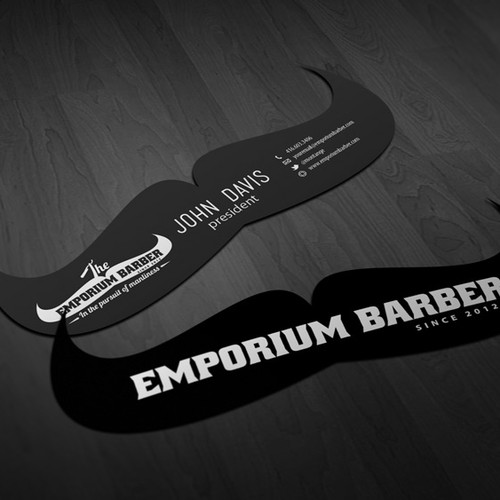 Unique business card for The Emporium Barber Design by NerdVana