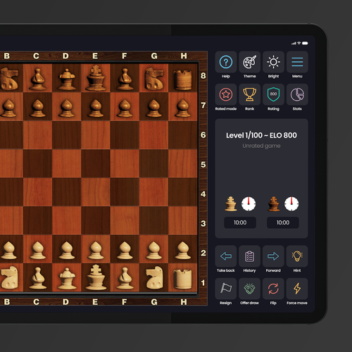 iPad Chess App - Polishing project. See PSD. Design by Borowski Design