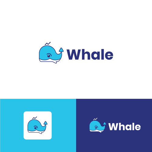 Whale mobile app logo Design by Apinspires