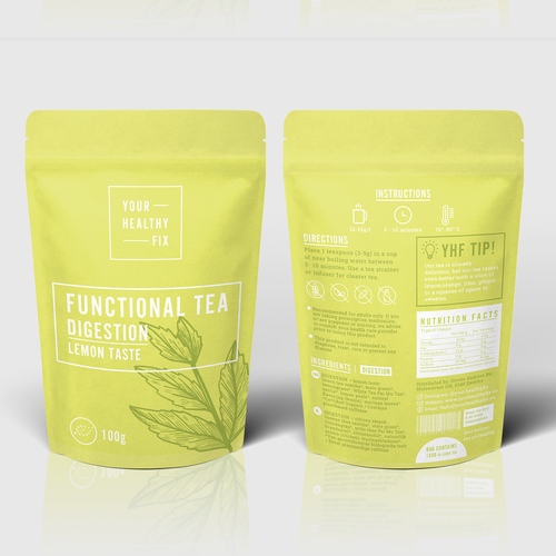 Functional Tea collection design for a health supplement brand! Design by Andrea Malagarriga