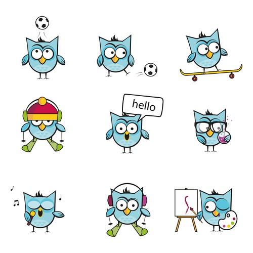 Create an adorable owl mascot for our daycare centers. Design by annnko