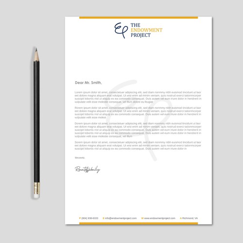 Clean, simple note design, The Endowment Project Design by LAXMI DESIGNHUB