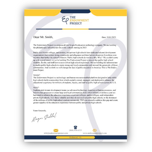 Clean, simple note design, The Endowment Project Design by irDesignx