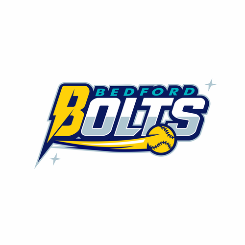 Team logo for the Bedford Bolts girls softball team Design by komobabus