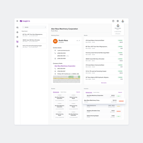 Redesign of CRM user interface