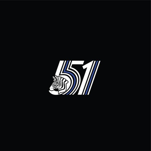 Edgy, Tough, Rugged, clothing Logo cleverly combining "Zebra" and "51" in a unique way. Design by DeersCreative