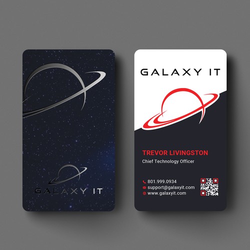 Create a Stellar Space-Themed Business Card for Galaxy IT Design by Roni_