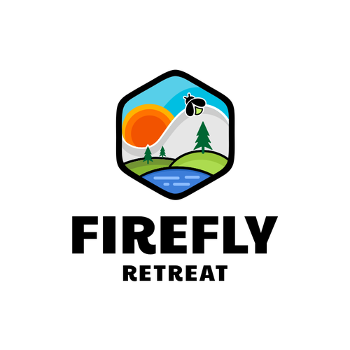 Firefly Retreat. Fun logo inspiring families to explore the outdoors!-ontwerp door hidra ✅