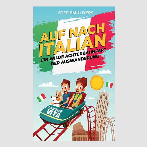 Funny Book Cover Illustration about Italy Design by EsoWorld