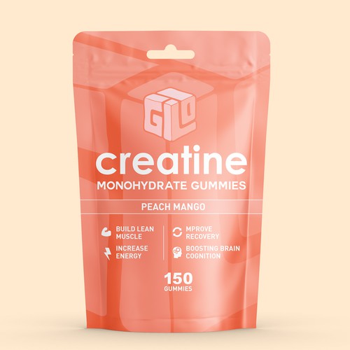 Bag Design for Creatine Monohydrate Gummy brand Design by 'OUM'