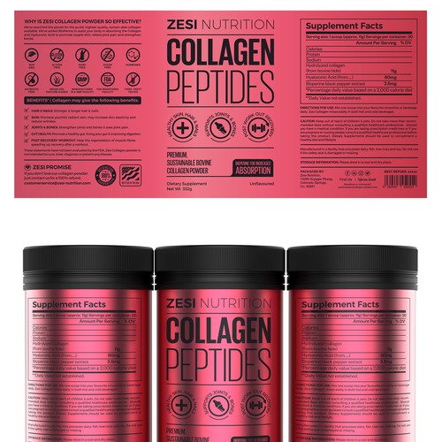 Design an attention grabbing, modern label for our collagen supplement Design by Imee008