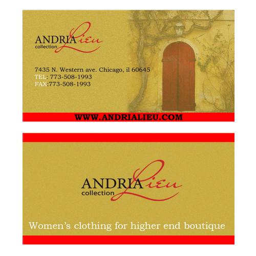 Create the next business card design for Andria Lieu Design by danielpaulpascual08
