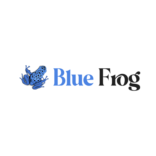 Blue Frog Logo Design by Abra.Kadabra