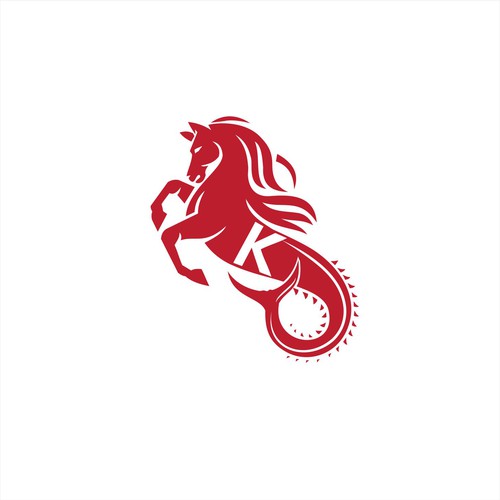 Emily and Kirk Wedding Logo Horse Fish Design by GA19