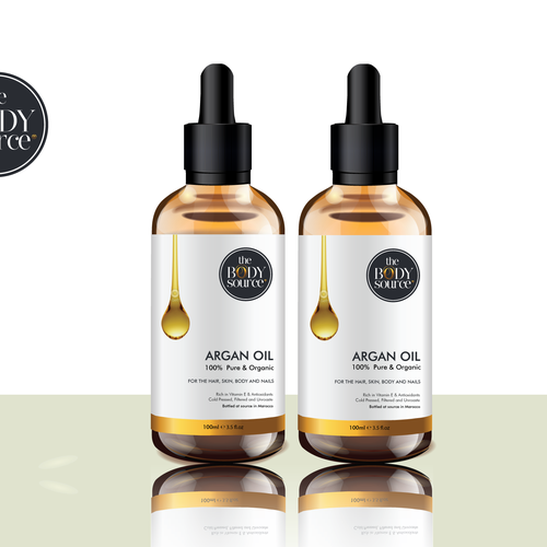 CLEAN and MINIMAL Label for a LUXURIOUS Cosmetics Bottle. Design by Loribal