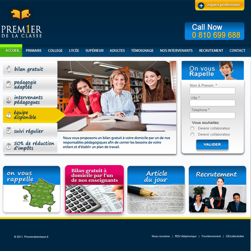 Premier de la classe needs a new website design Réalisé par MirokuDesigns99