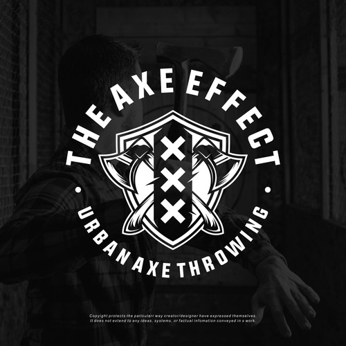 Cool rough Amsterdam Axe Thrwing Logo Design by Orn DESIGN