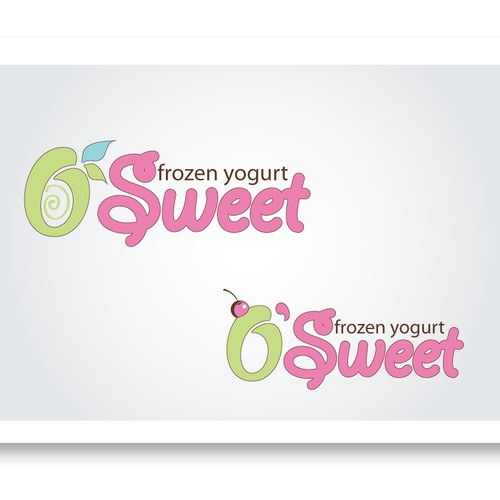 logo for O'SWEET    FROZEN  YOGURT Diseño de imica