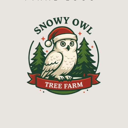 Snowy Owl Christmas Tree Farm ---LOGO COMPETITION! Design by Linéa™
