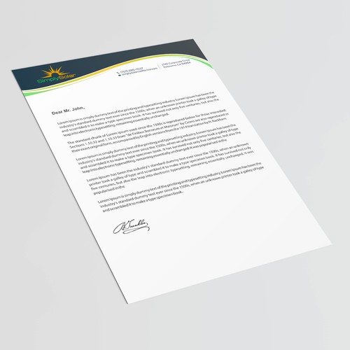 "Renewable Energy Company Letterhead" Design réalisé par thinkweb art