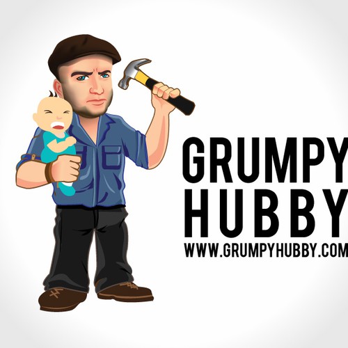 Create a grumpy husband caricature for a new blog Design by Ranita