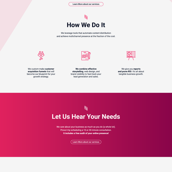 Design by FranB titled "Landing page design for a marketing agency"