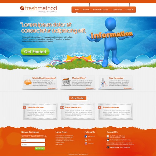 Freshmethod needs a new Web Page Design Diseño de Mr.Mehboob