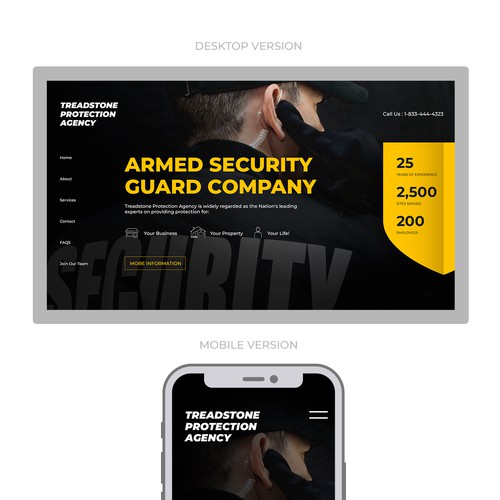 We Need A Strong Website Design For Leading Private Security Company Design by sociable design