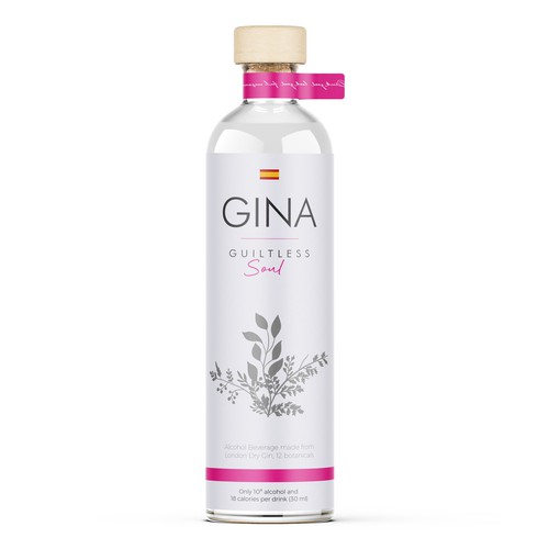 GINA - Low alcohol & calories gin Design by Shark1@