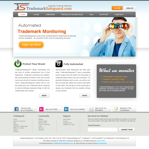 website design for Trademark Safeguard デザイン by omor.designer