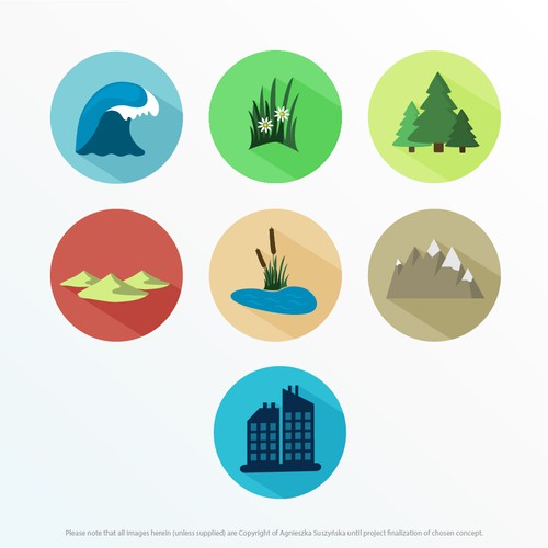 Design habitat icons for a nature app, Icon or button contest