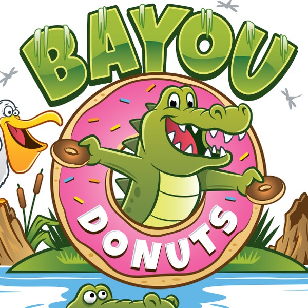 Design by code red titled "Cartoon logo concept for Donut shop"