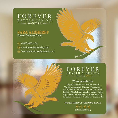 There are some nice ideas for forever living business cards on the internet, Business card contest