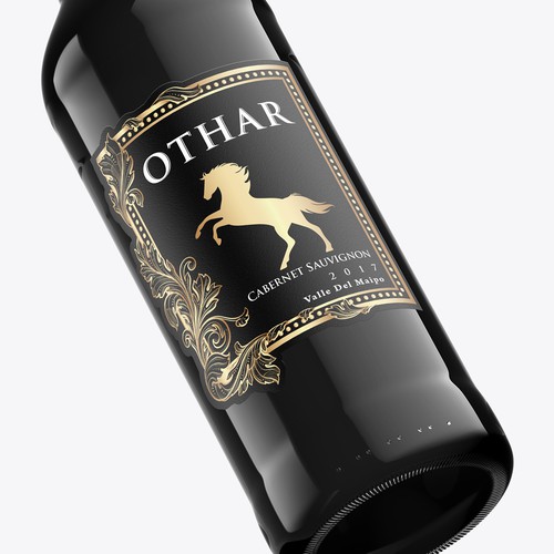 Wine labels inspired in Atilas Horse Design by Shark1@