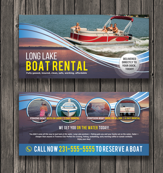 Boat rental Flyer Quick and easy 200 bucks! Postcard, flyer or