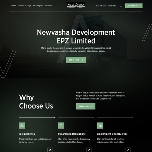 We need a web design for an Export Processing Zone in Kenya Design by Irshad 786