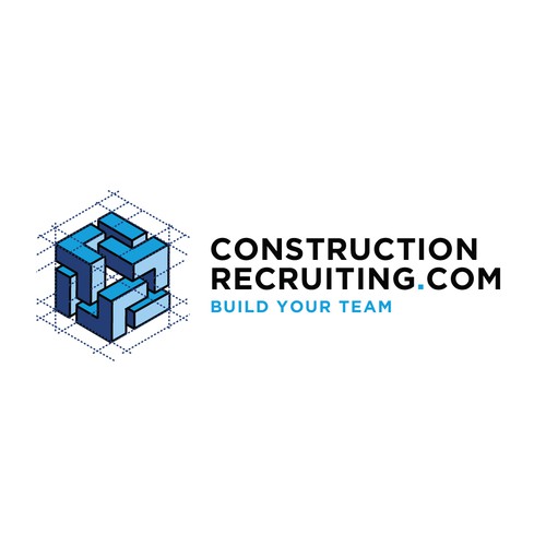 constructionrecruiting.com logo to appeal to construction companies who need to find great talent Design by Light and shapes