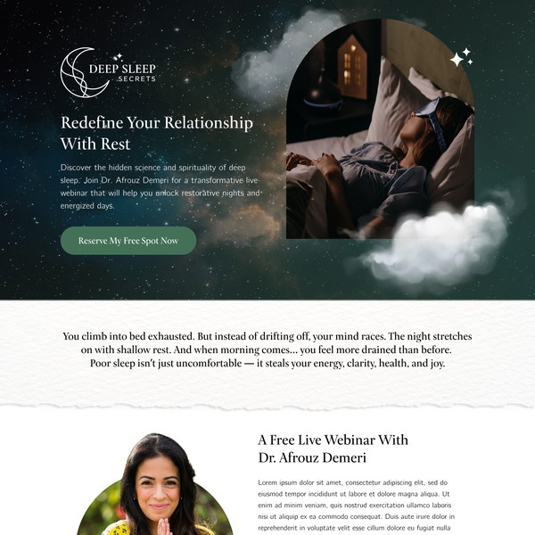 Deep Sleep Secret Landing Page