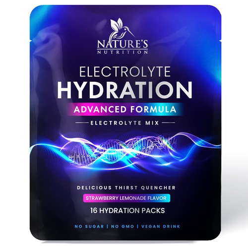 Refreshing Hydration Electrolytes Design Needed for Nature's Nutrition Design by Davi Giolo ★