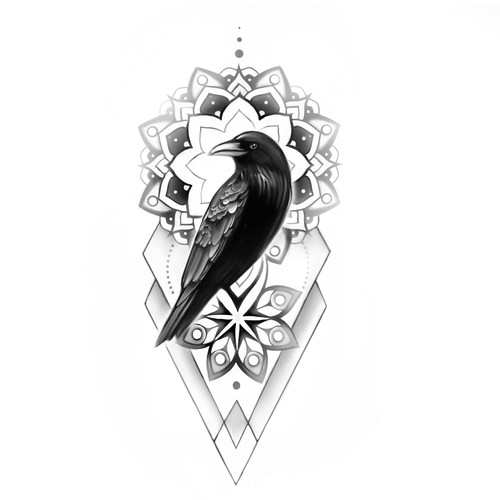 Designs | Crow and mandala tattoo | Tattoo contest