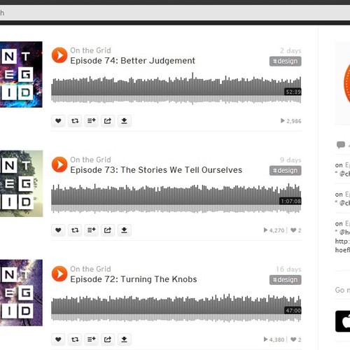 Create cover artwork for On the Grid, a podcast about design Design by Vektory™