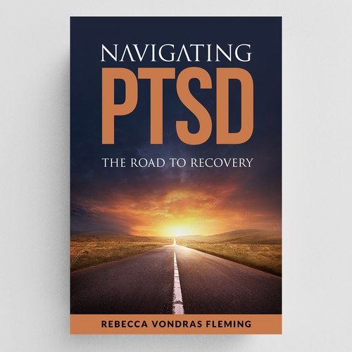 Design a book cover to grab attention for Navigating PTSD: The Road to Recovery Diseño de stojan mihajlov