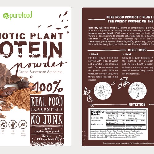 Diseño de Guaranteed Winner! - Design a Simple, Typography-driven Product Label for Our Healthy Protein Powder de marsQ