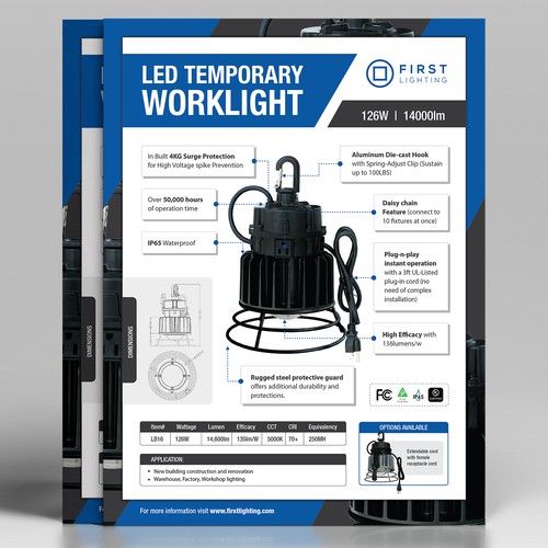 Outdoor LED Lighting (Temporary Work light) Catalogue Design Design by Maximillian